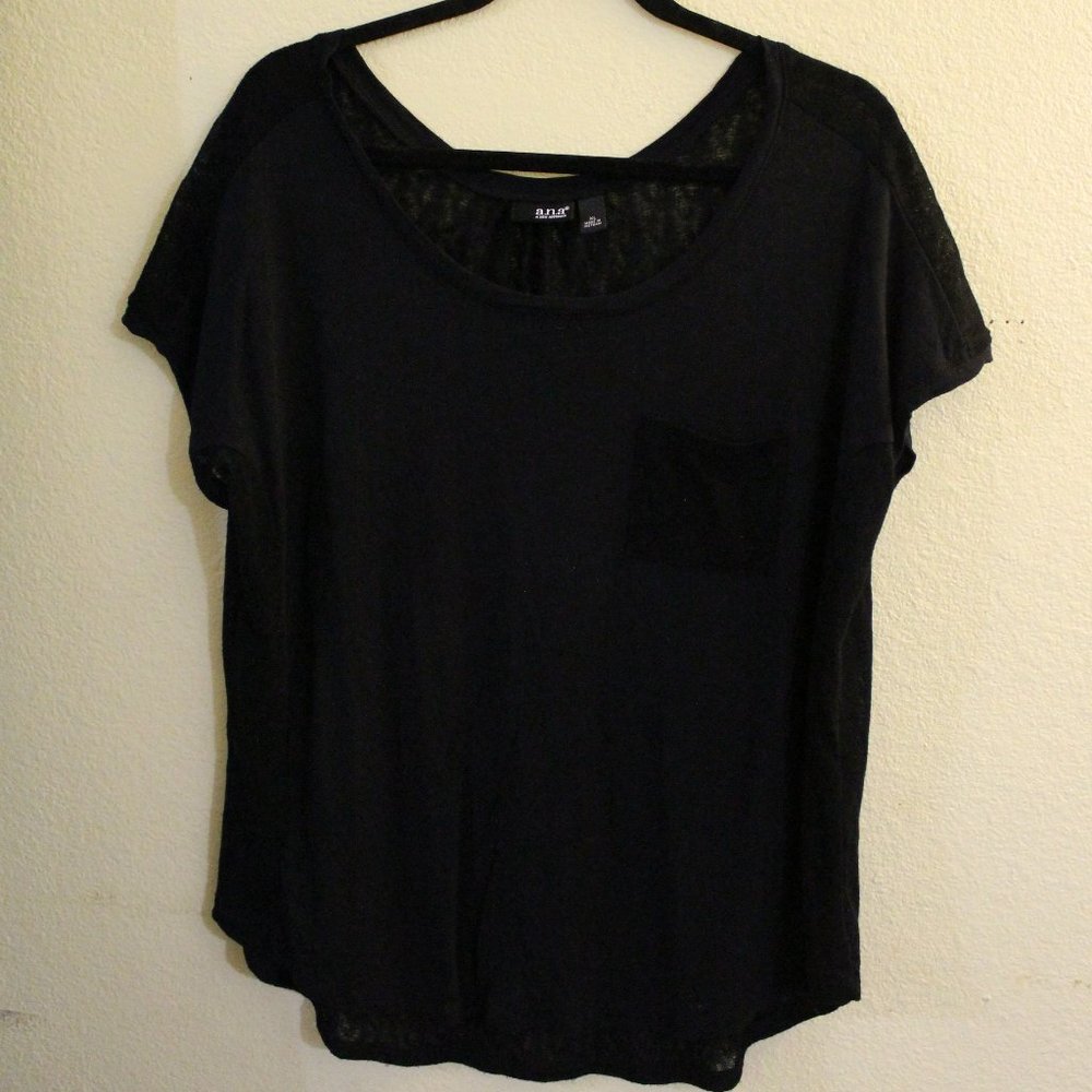 a.n.a black blouse with lace back size XL